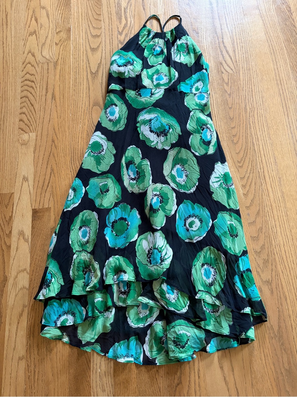 Women's Nine West Green Floral Sundress Dress Size 8